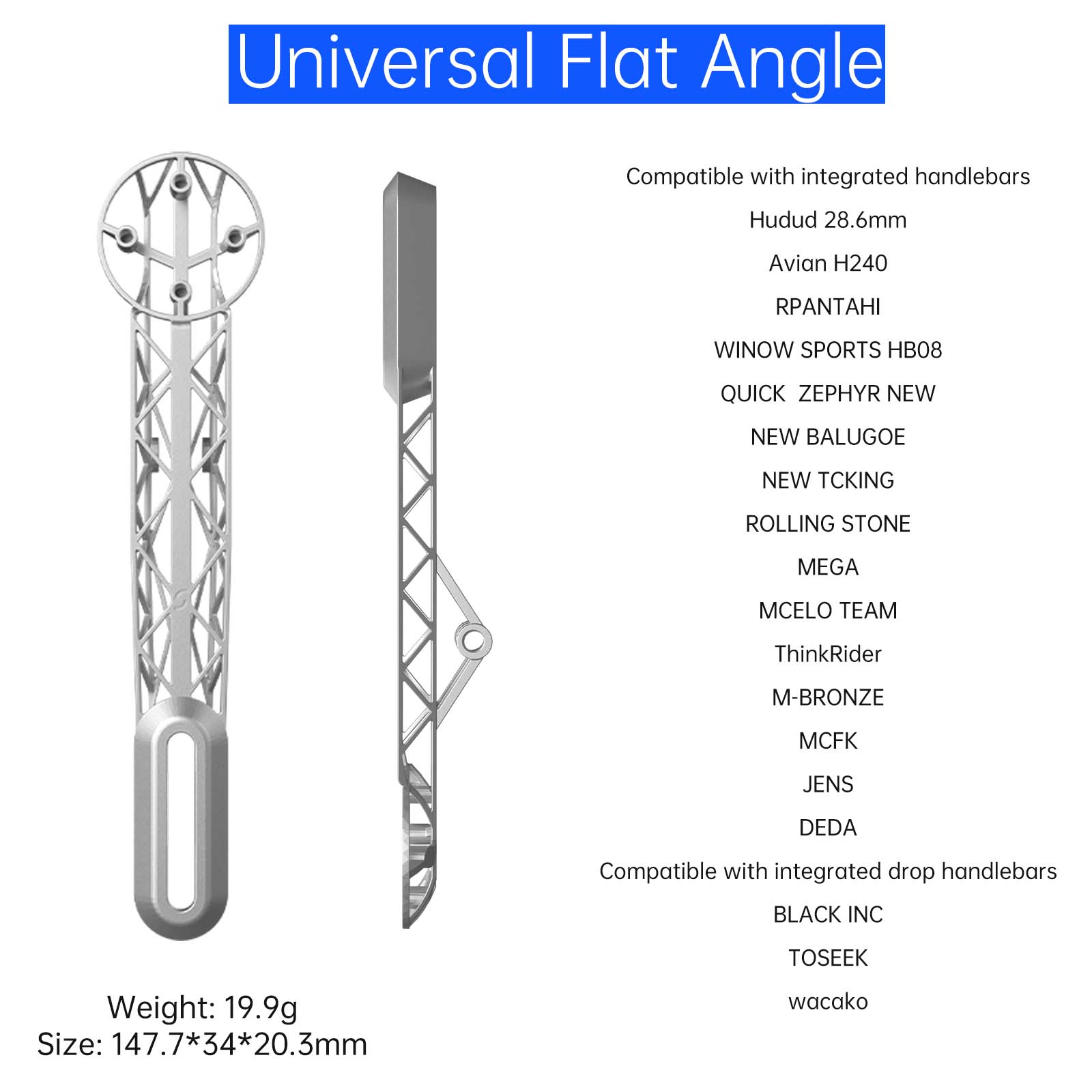 Universal 3D-Printed Titanium Bike Computer Mount Compatible with Integrated Handlebar, Samassi Ultra-Light High Strength Bike Mount for Precision Cycling, Fully Hollowed Design